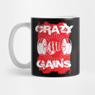 Crazy gains - Nothing beats the feeling of power that weightlifting, powerlifting and strength training it gives us! A beautiful vintage movie design representing body positivity! Mug